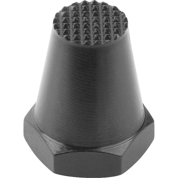 Rest Pad, Form:C Serrated, Internal Thread D=M06, H=12, 5, Sw=11, Carbon Steel
